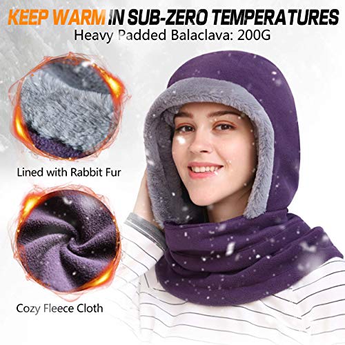 DIMPLES EXCEL Balaclava Fleece Hood Winter Warmer Balaclava Fleece Hood Ski Face Mask Wind Resistant for Men and Women
