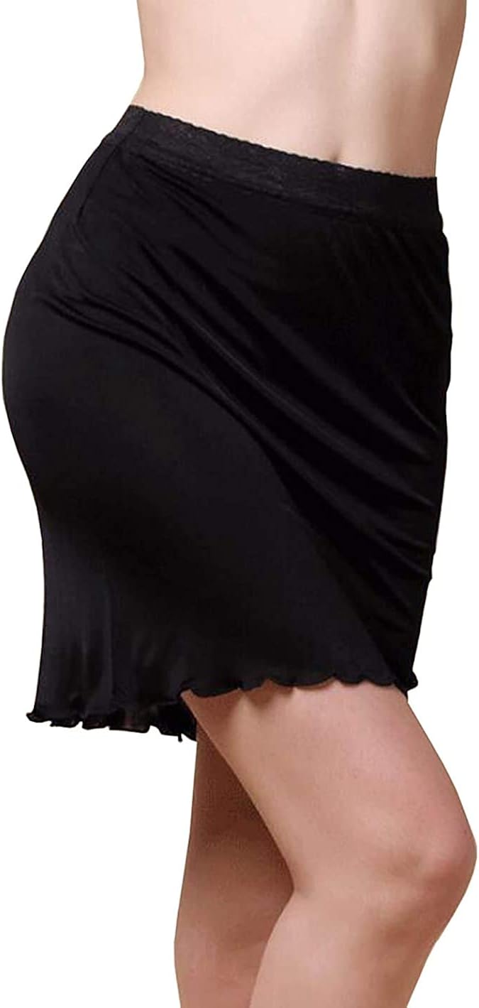 Realmark Women's Mulberry Silk Knitted Elasticated Lace Waist Half