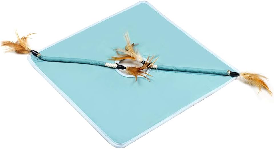 Houkiper Cat Scratching Pads Folded Sisal Carpet with Interesting Feather : Pet Supplies