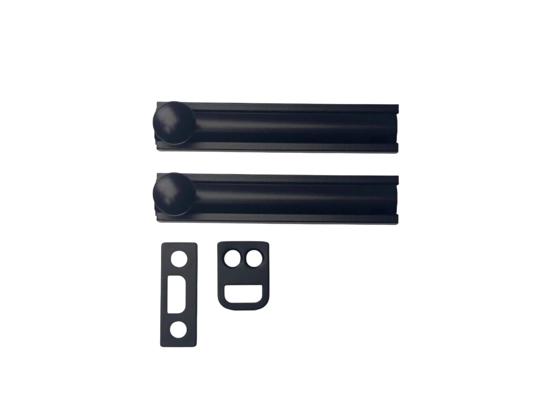 QCAA Solid Brass Surface Bolt, 3", Matte Black, Made in Taiwan, 2 Pack