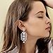 BriLove Silver-Tone Dangle Earrings Women's Vintage Style Bridal Crystal Drop Hollow Filigree Chandelier Earrings Clear