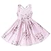 Bcaur Girls' 2T-12 Cotton Floral Dress Summer Backless Casual Sundress,Pink,4T