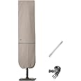 Garden Balsam Patio Umbrella Cover with Rod for 7 to 11 Ft Umbrellas & 15 Ft Double-Sided Umbrellas, Protective Waterproof Cover with Zipper, Beige