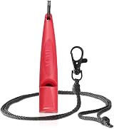 ACME Dog Whistle No. 210.5 Alpha Matte Black with Free Band Carmine Red