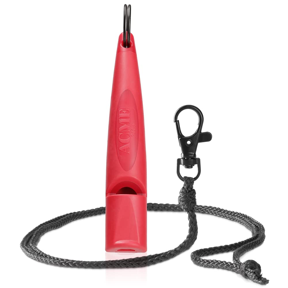ACME Dog Whistle No. 210.5 (Update 2023) with Free Whistle Band in Matte Black, Alpha, Ideal for Callback, Long Range, Frequency Standardised (Carmine Red)