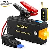 Portable Jump Starter  Car Battery Charger, OVVOOV Upgraded 500A Peak 12000mAh Power Pack Battery Booster  Power Bank with Smart Charging Port,Compass,LCD Screen