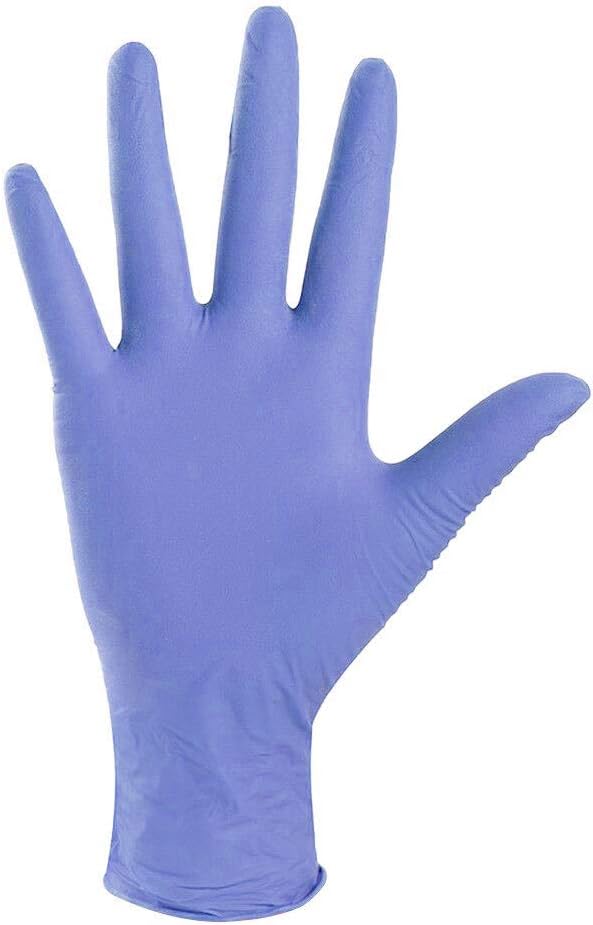 OhradWord Industrial Exam Blue Nitrile Gloves, Box of 100, Size Large, Latex Free, Powder Free, Textured, Disposable (Large, Purple)