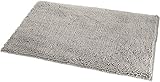 AmazonBasics Non-Slip Microfiber Shag Bathroom Rug Mat, 21" x 34", Platinum