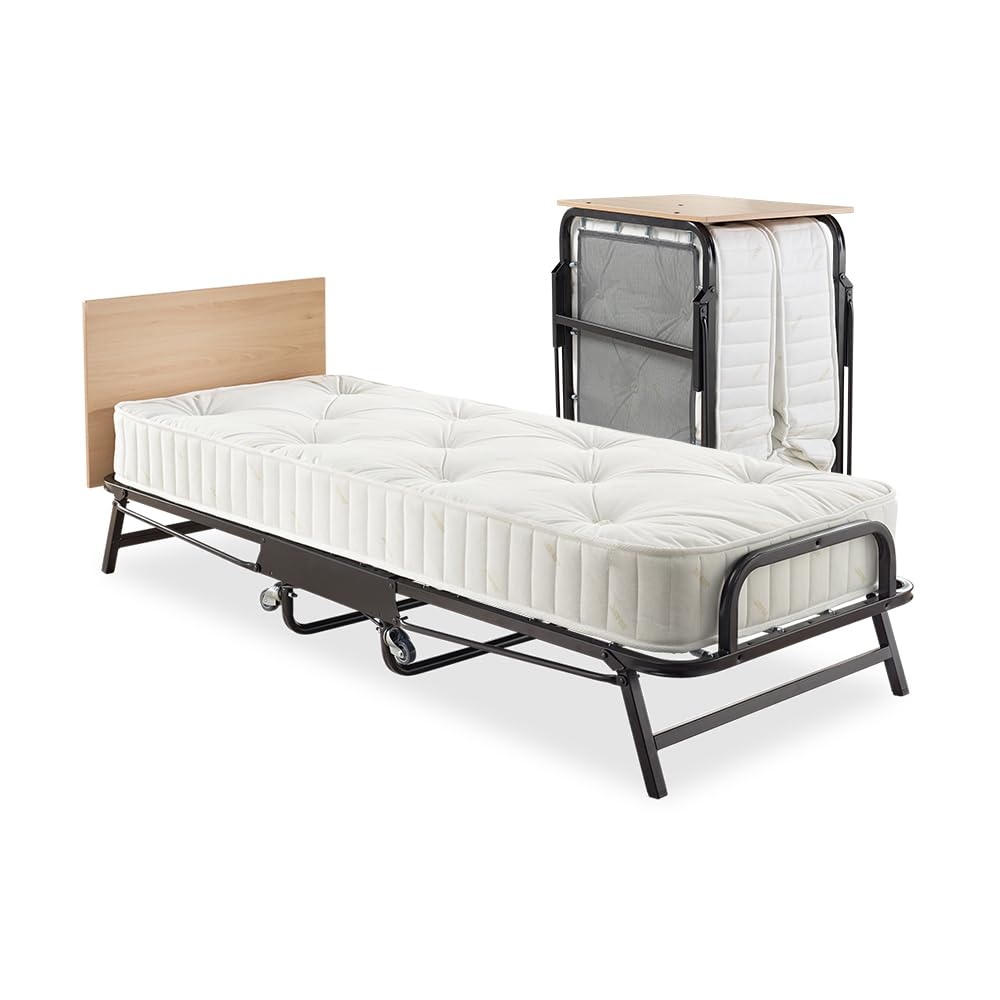 JAY-BE Crown Premier Folding Bed with Deep Sprung Mattress - Single, Black