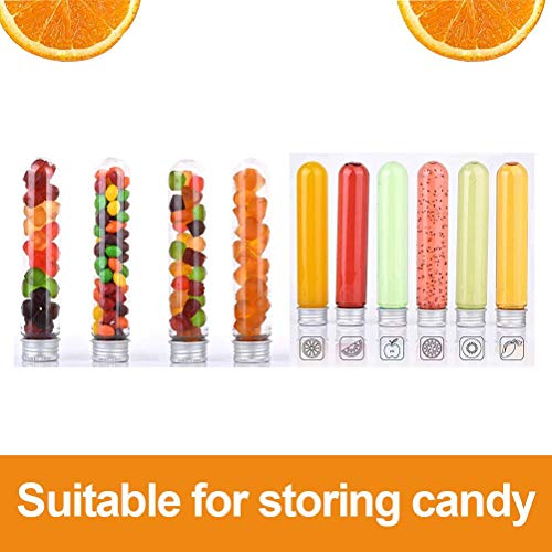 FOCCTS 15 Pack Test Tubes with Rack - 40ml Clear Plastic Test Tube Gumball Candy Tube Plastic Vials with Caps 25x140mm - 24 Holes Detachable Test Tube Rack Holder for 25mm Tubes - Thumbnail 2