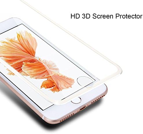 Aukefit iPhone 7 Plus 3D Screen Protector, Apple iPhone 7 Plus 3D Full Coveragewith 9H Hardness Tempered Glass Screen Protector for iPhone 7 Plus (White)