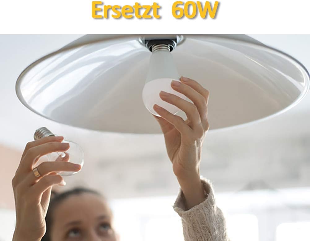 Szzilian LED Bulbs E27 A60 Edison Screw Light, Equivalent to 60W, 3000K Warm White, 820 Lm, 220-240V, Non-Dimmable, Pack of 6 - Image 4