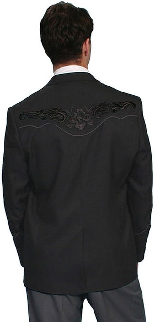 Scully Men's Floral Yoke Blazer Tall Sizes (40T 48T) - P-733L Blk: Clothing