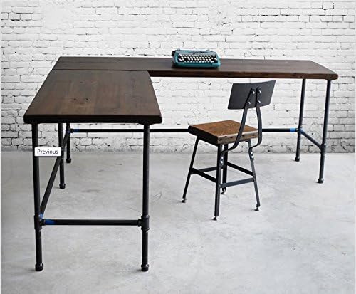 Modern Industry L Shape Reclaimed Wood Desk - 58" x 24", 36 x 20 - Thick - 2.5" - Natural and unsealed (Includes jar of Swilley's Wood Conditioner) - Left