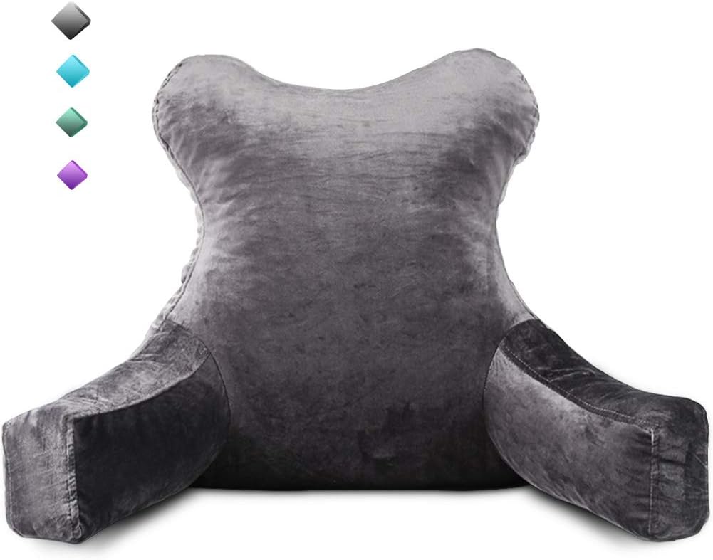 mittaGonG Slim Waist Backrest Reading Pillow with Arms Back Pillows for Sitting in Bed Removable Cover Suited for Ladies: Home & Kitchen
