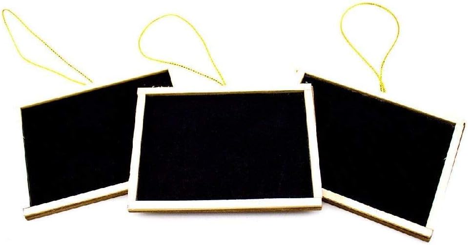 Ick Home 12 Mini Chalkboards 3" x 4" Wedding Favors Kids Crafts Wooden Frame Menu
