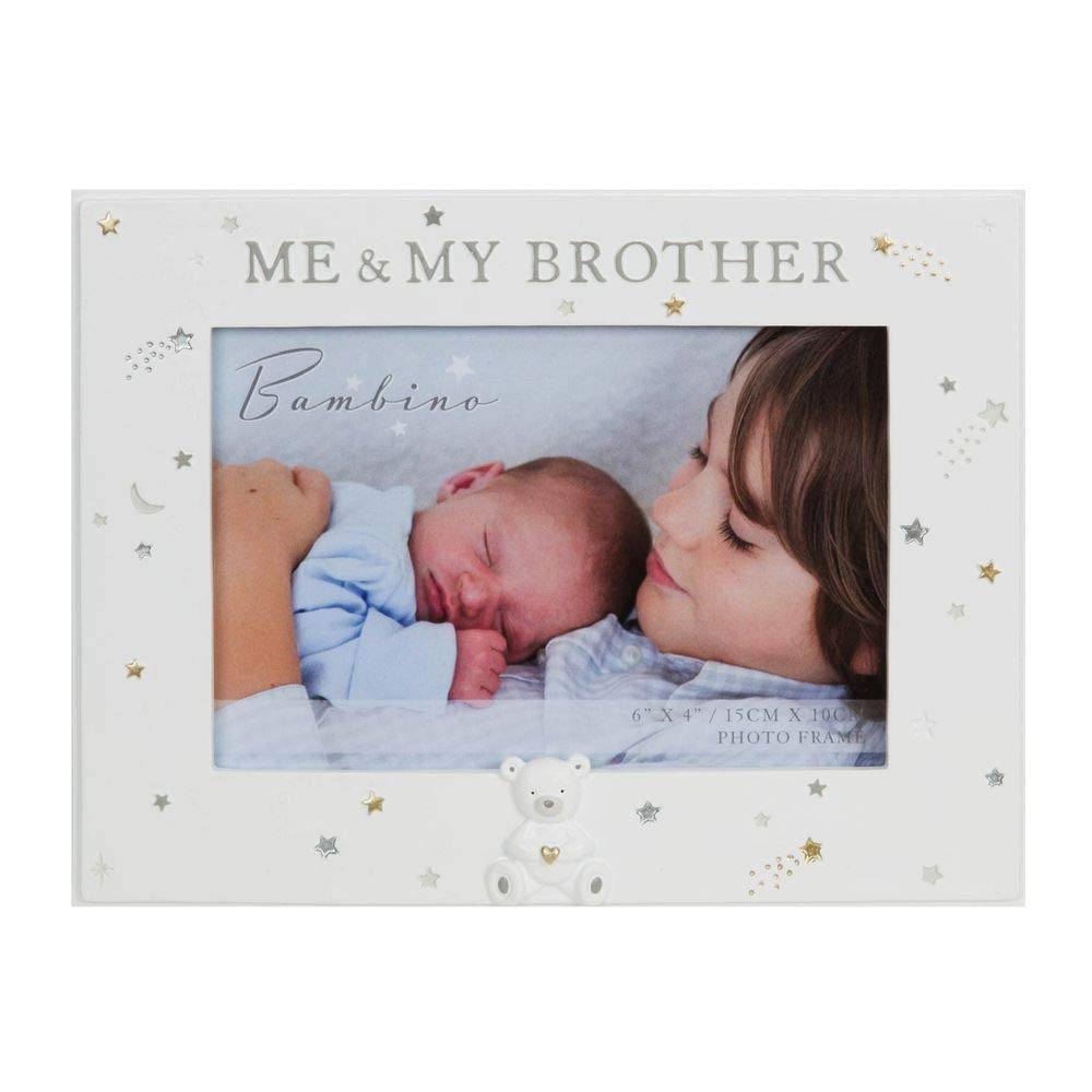 Bambino Me and My Brother Photo Frame With Raised Teddy Icon Resin Mould