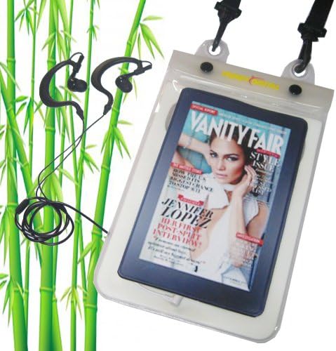 TrendyDigital H2OProof(TM) Audio Waterproof Case with Padding, Headphone Adapter, Removable Strap for Kindle Fire, Kindle 1, 2,3 (First, Second and Third Generation Kindle) , Nook Tablet, Nook Color and other 6 or 7 inch Tablet (White)
