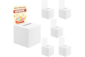 Jyongmer 6 Pack Cardboard Ballot Box with Slot 6 x 6x 6 Inch Raffle Boxes Suggestion Boxes Raffle Ticket Box Donation Boxes for Fundraising Ticket Boxes for Collecting Card Voting Contest