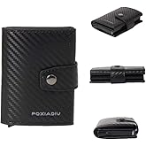 POXIADIV Wallet for Men -Secure RFID Blocking Wallet with Smart Metal Pop Up Credit Card Holder, ID Window Cash Slot, Gift for Him