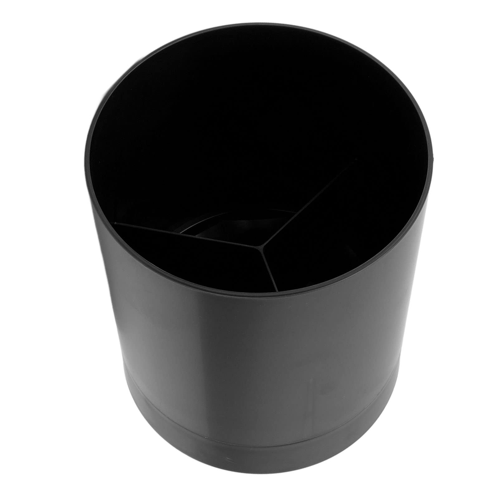 Kitchen Cutlery Holder, Kitchen Utensils Organiser Chopstick Basket 360 Degree Rotatable Utensil Holder Countertop Spoons Forks Chopsticks Organizer Tableware Storage Container (Black)