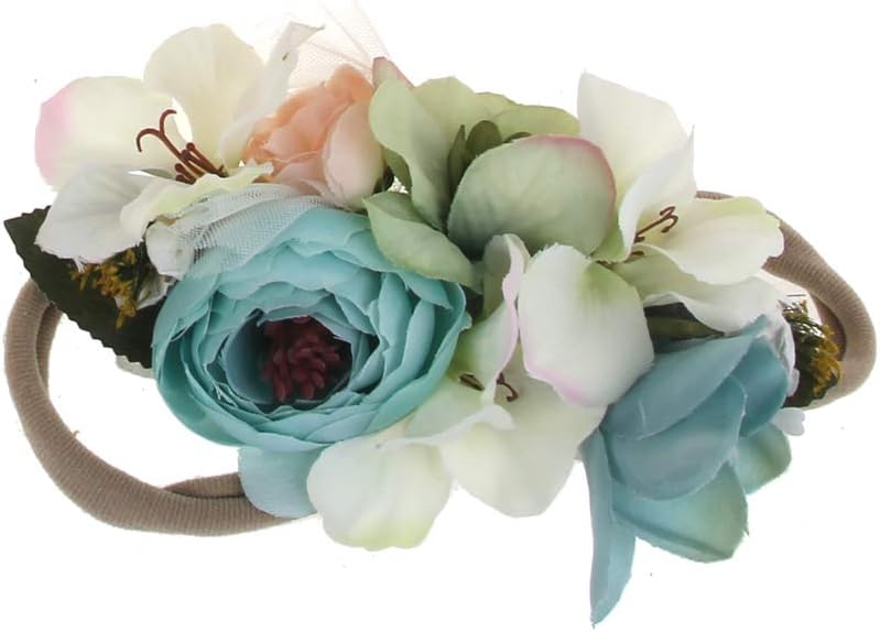 VIVIANU Artificial Floral Flower Headband for Newborn Baby Boy Girl Photography Prop Hair Accessories Infant Headwear