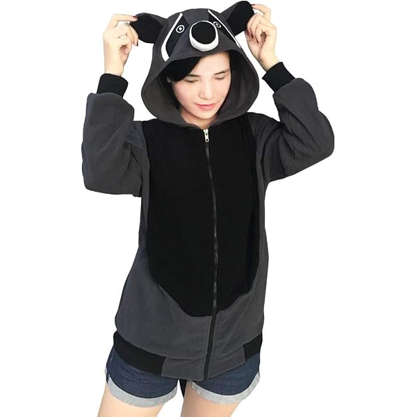 Women's Kawaii Shark Hoodie - Full Zip Up Sherpa Fleece Hoodie With Face Cover & Gloves, Cute Anime Aesthetic (Blue, Small) - View #5