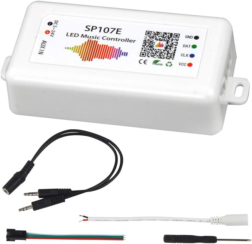 VIPMOON SP107E Bluetooth LED Music Controller, DC 5V-24V Full Color Controller, iOS/Andriod App Control