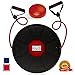 Epitomie Fitness Power Rocker Balance Board - Premium Wobble Board - Adjustable Height - Bonus Resistance Tube Set - Complete Stability & Core Training - Physical Therapy and Injury Rehabilitation