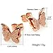 Dolland Frosted Rose Gold Butterfly Stud Earrings for Women Girl