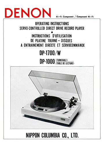Denon Dp 1000 Turntable Owners Instruction Manual Reprint Plastic Comb Books Amazon Com