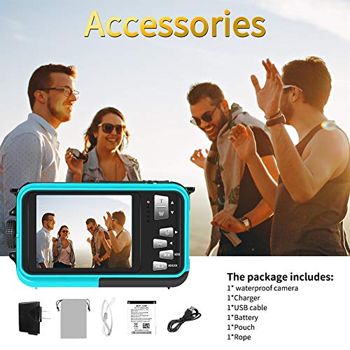 Waterproof Camera Underwater Camera 10 FT 2.7K Full HD 48MP 16X Digital