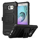 Galaxy A5 Case, MoKo Shock Absorbing Hard Cover Ultra Protective Heavy Duty Case with Holster Belt Clip + Built-in Kickstand for Samsung Galaxy A5 SM-A510F (2016) - Black (NOT FIT Galaxy A5 2015)