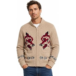 Leather Verse Men's Project Ryan Hail Mary Wolf Cardigan Sweater Knitted Jacket Costume Inspired Jacket