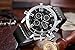 Tamlee Dual Time Multifunction Digital Analog Leather Sport Watches for Men Waterproof Army Style Silver Black