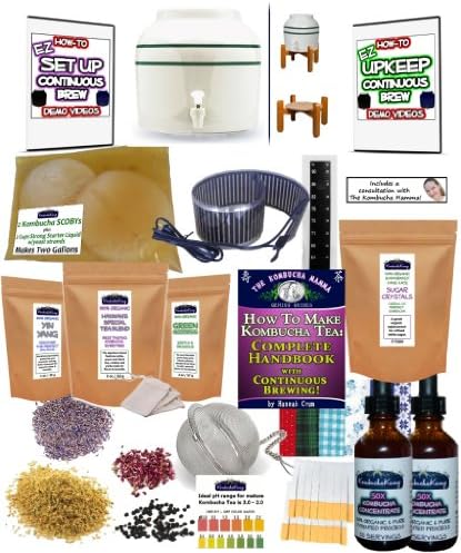 KKamp Continuous Brew Kombucha DELUXE PACKAGE - Green Stripe w/Stand + Essential Heat Strip