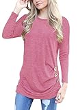 Samefar Loose Long Sleeve Stereo Trim T-Shirt Top With Cute Button