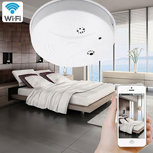 CAMAKT WI-FI Hidden Camera Spy Camera Smoke Detector Video Recorder Mini Security Cam,HD WirelessAPP Remote Monitoring for IOS