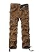 OCHENTA Men's Multi Pockets Military Cargo Pants #3380 Coffee 36