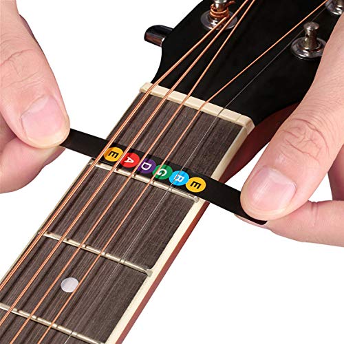 2 Sheets Guitar Fretboard Note Decals Scale Sticker Neck Fingerboard Frets Sticker for Beginner For 6 Strings Acoustic Electric Guitar & 9 Packs Guitar Picks