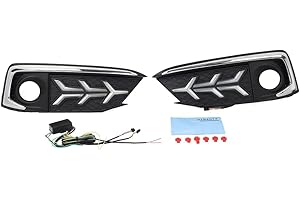 Cnfang4 2 Pcs Daytime Running Lights Front Fog Light Driving Lamps ABS Black For HONDA Civic Sedan/Coupe Facelift Model 2019-