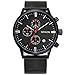 SONGDU Men Watch Chronograph Analog Quartz Sport Watch with Date and Milanese Mesh Strap