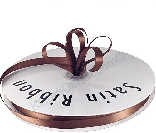 1/4"(6mm) Satin Ribbon Single Faced 100 Yards - Brown
