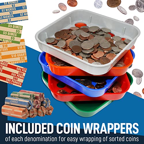 Nadex 5 Quick Sort Coin Organizing Trays Color Coded Sorting Trays
