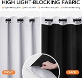 Deconovo Thermal Door Curtains 84 Inch Drop Eyelet Silver Grey 1 Panel view 5