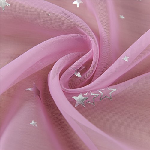 Wubodti Pink Sheer Curtains For Girls Bedroom Beautiful Star