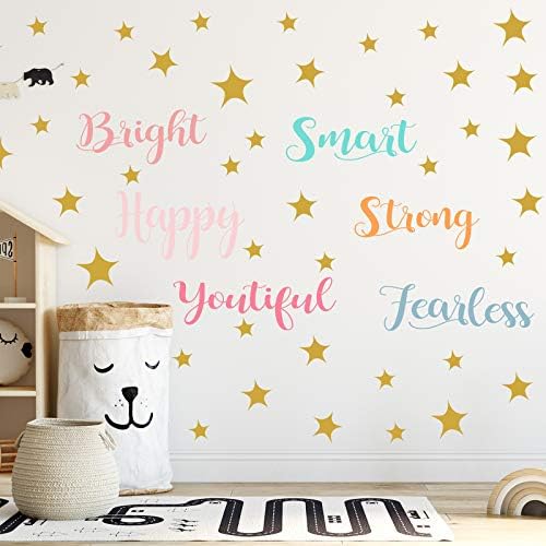 6枚 カラフル ビニール 壁 予約販売品 デカール インスピレーション壁ステッカー 引用句 Diy装飾 ポジティブな引用 引用 装飾 名言 女の子の部屋 教室の装飾