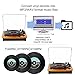Bluetooth Turntable,JOPOSTAR Vinly Record Player Built-in Dual Stereo Speakers, LP 3-Speed Belt Driven, Aux Input & RCA Output, Natural Wood (9F-6VH7-HRQZ)