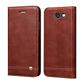 Galaxy J7 V Case,J7 Sky Pro Case,J7 Perx/J7 Prime/J7 Sky Pro/Galaxy Halo Case,RUIHUI Luxury Leather Wallet Folio Flip Protective Shell Cover with Card Slot and Stand for Samsung Galaxy J7 2017(Brown)
