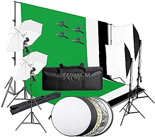 Padom Photography Video Studio Lighting Kit Umbrella Softbox Set